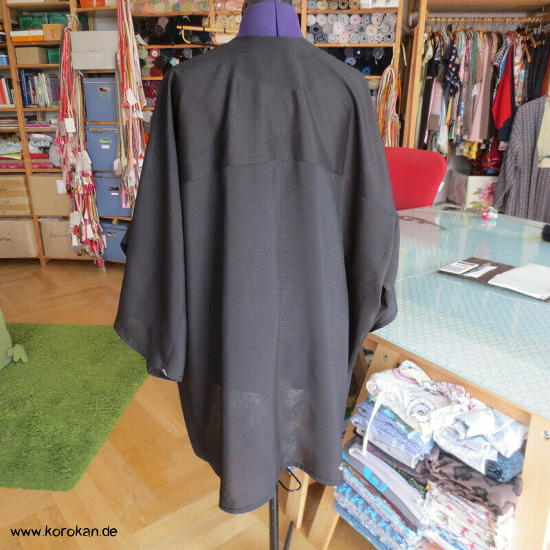 schwarze Sommer Rho Seide Überwurf / Jacke - offen und lose