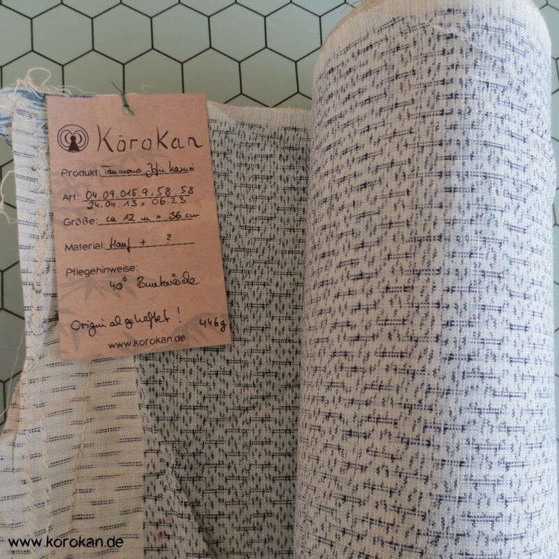 meliertes Kasuri Baumwolle / Hanf Kimono Stoffrolle
