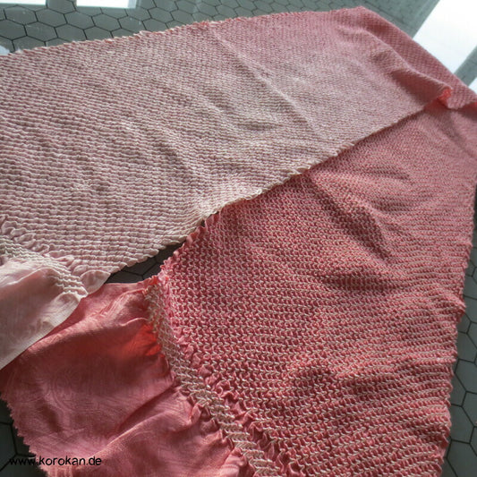 rosa Farbverlauf Full Shibori Obiage Rinzu Damast