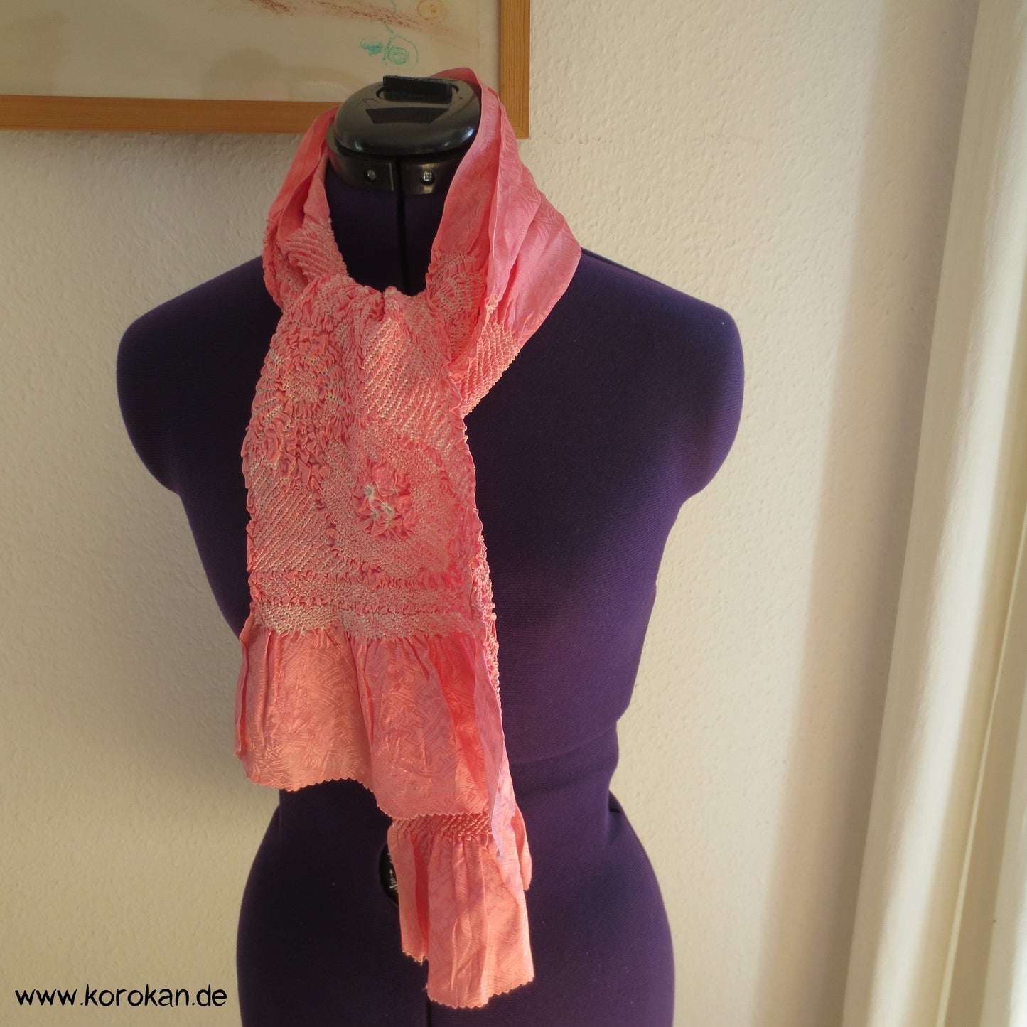 Shibori Sayagata Rinzu Damast Seide Obiage