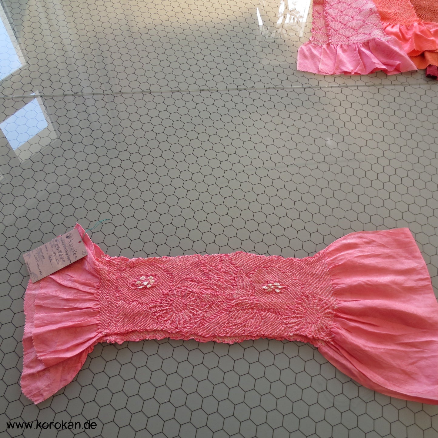 Shibori Sayagata Rinzu Damast Seide Obiage