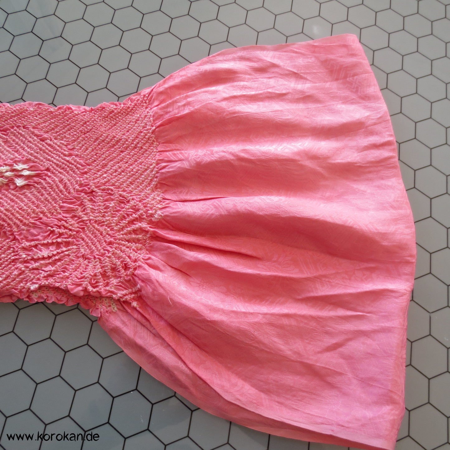 Shibori Sayagata Rinzu Damast Seide Obiage