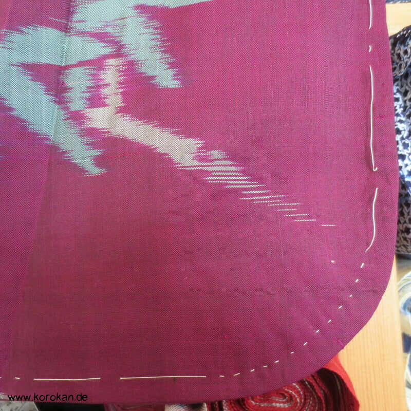 Japan Art Deco Genjiko und Bambus Meisen Seiden Kimono