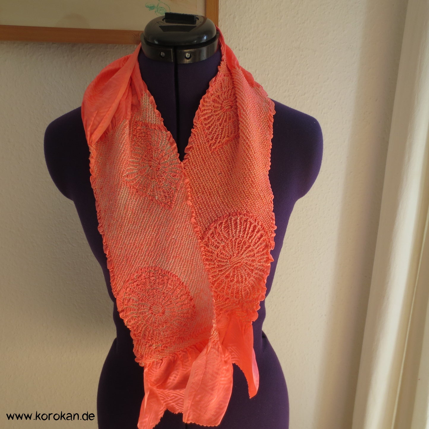 Shibori Sayagata Rinzu Damast Seide Obiage