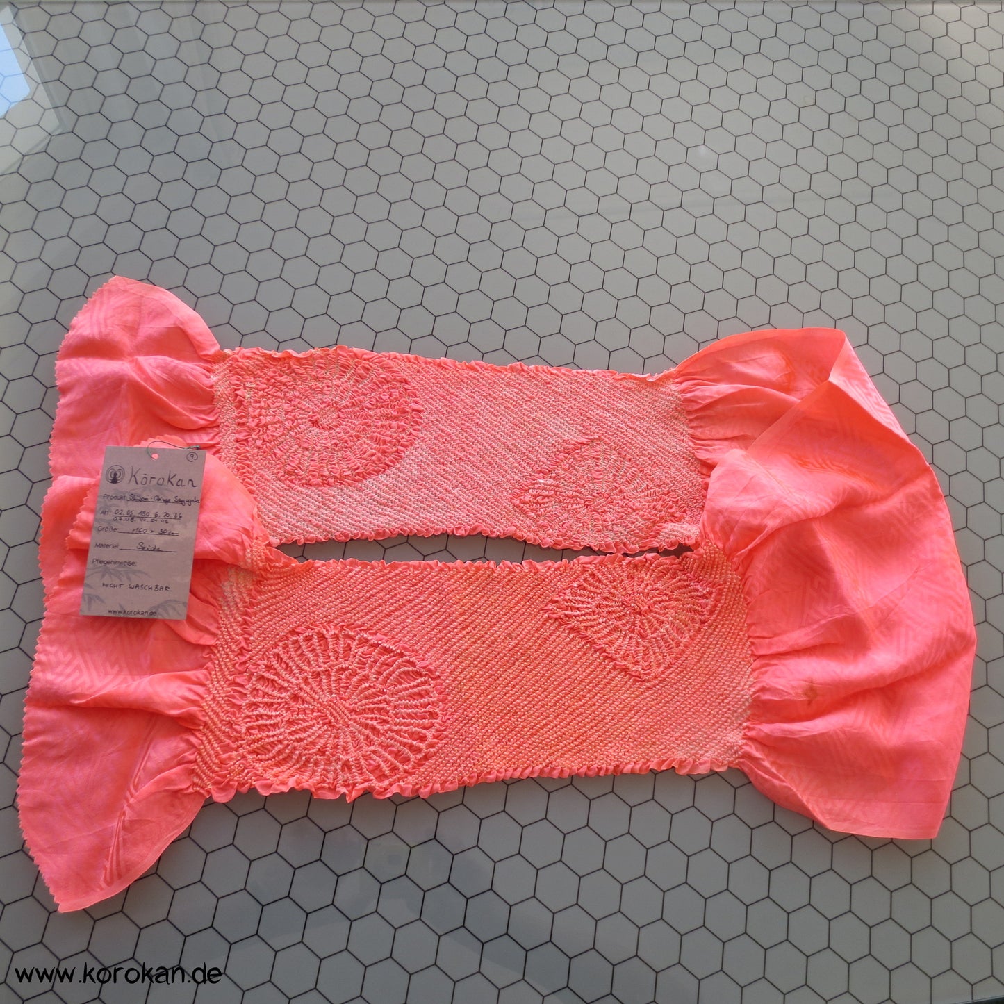 Shibori Sayagata Rinzu Damast Seide Obiage