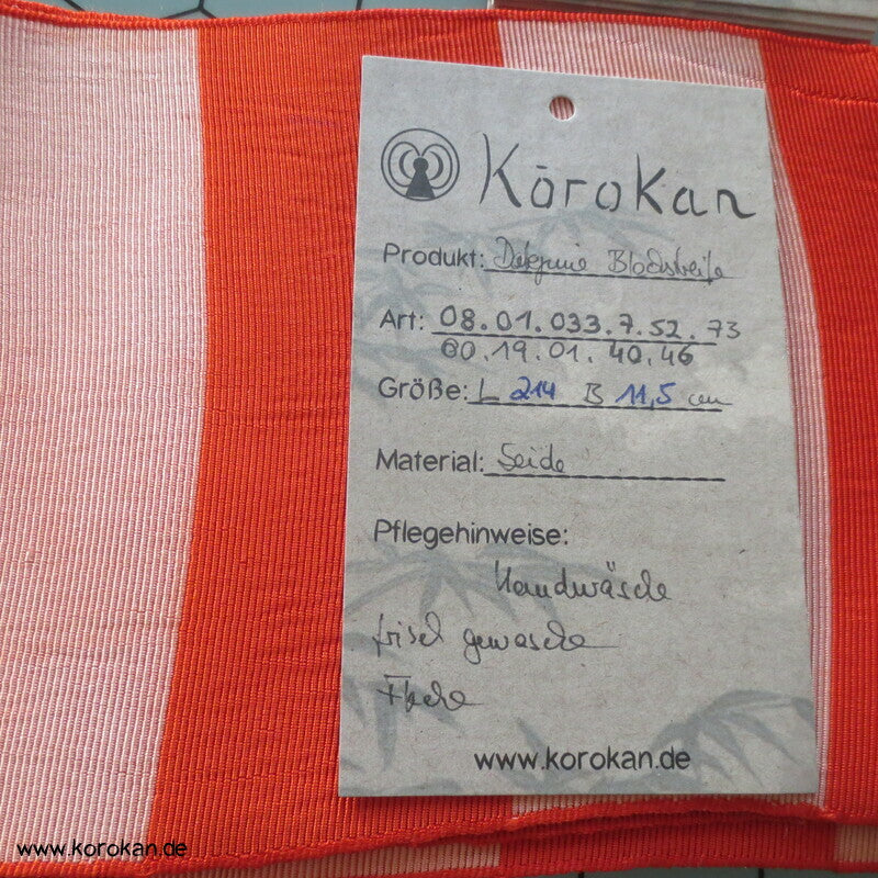 rotorange Blockstreifen Rips Datejime Himo Band