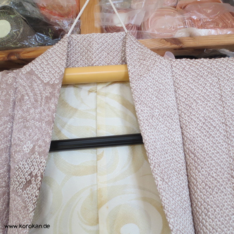 Full Shibori Wasserfall Seidendamast Haori Kimono Jacke