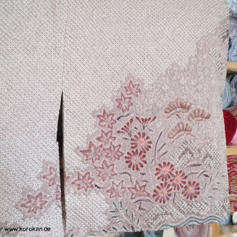 Full Shibori Wasserfall Seidendamast Haori Kimono Jacke