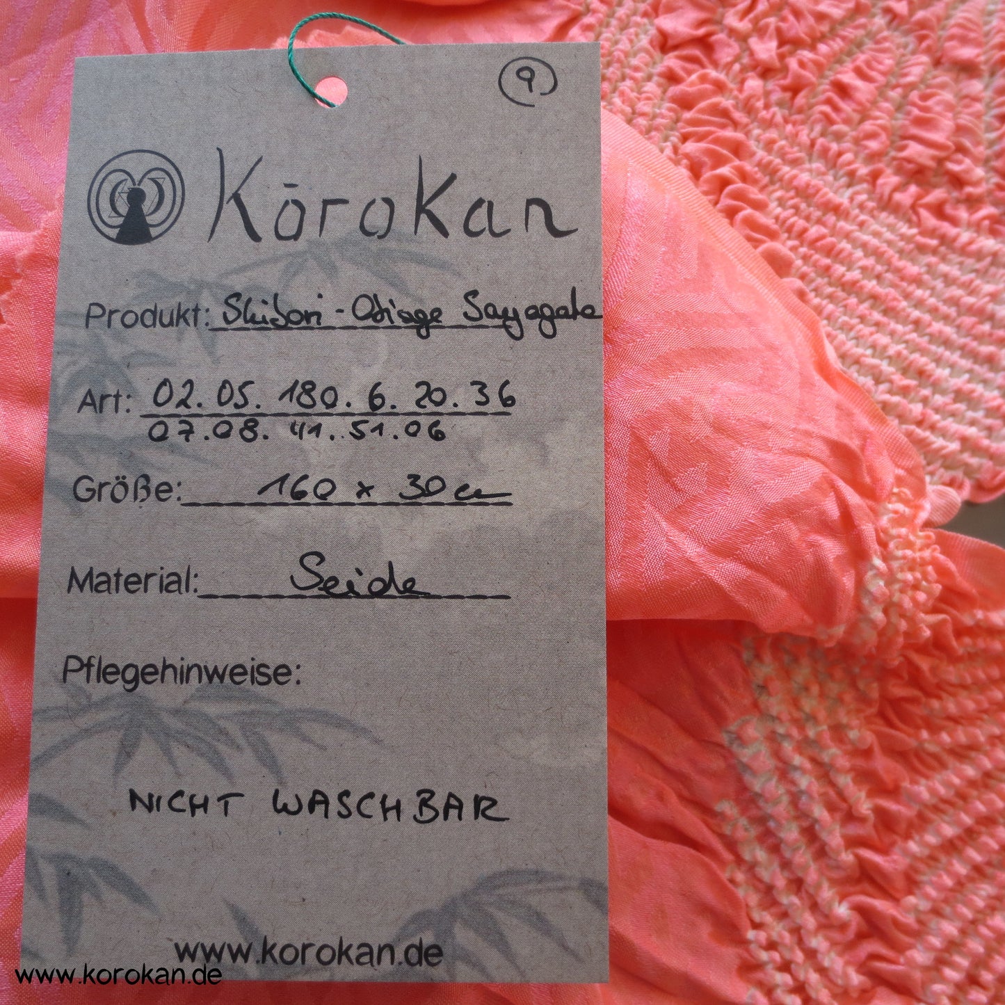 Shibori Sayagata Rinzu Damast Seide Obiage