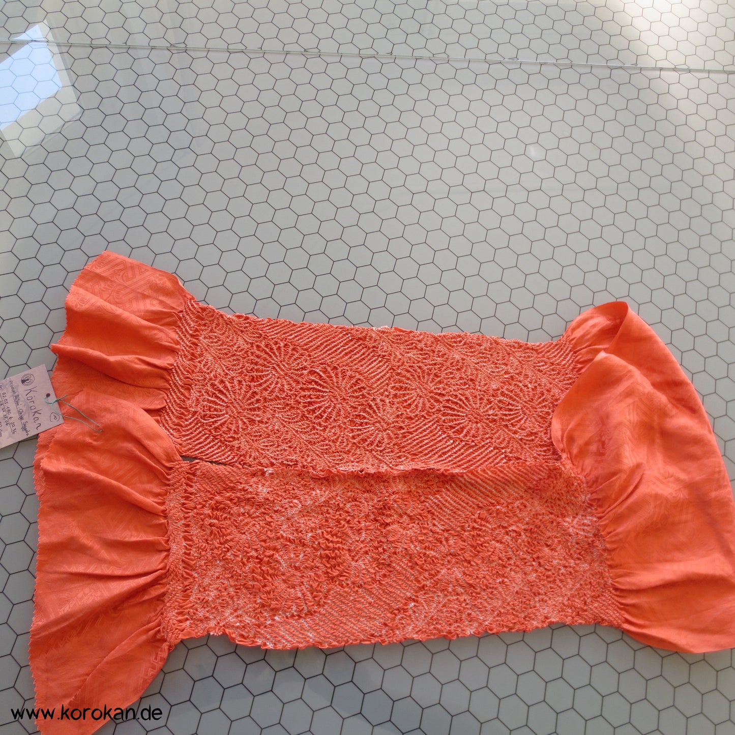 Shibori Sayagata Rinzu Damast Seide Obiage