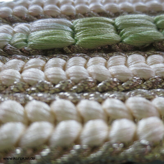 natur silber mit jade Obijime, Seide / Lurex