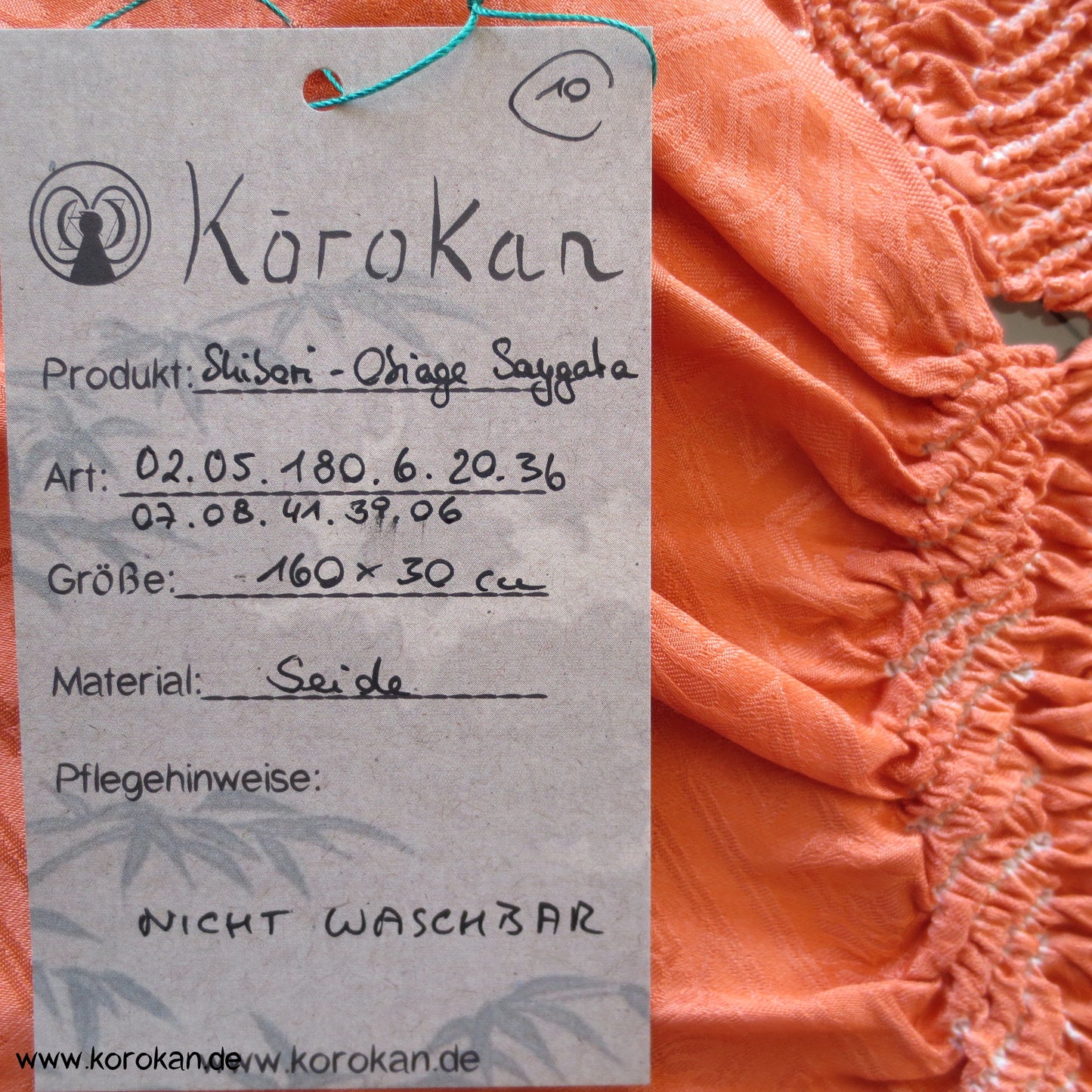 Shibori Sayagata Rinzu Damast Seide Obiage