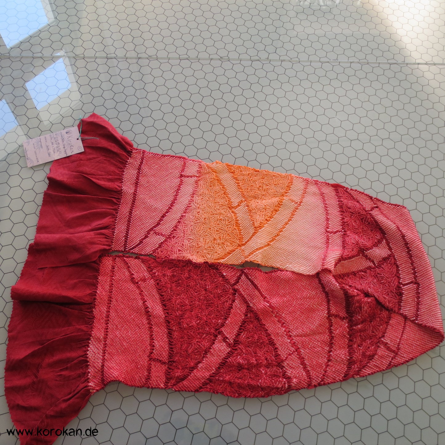Shibori Sayagata Rinzu Damast Seide Obiage