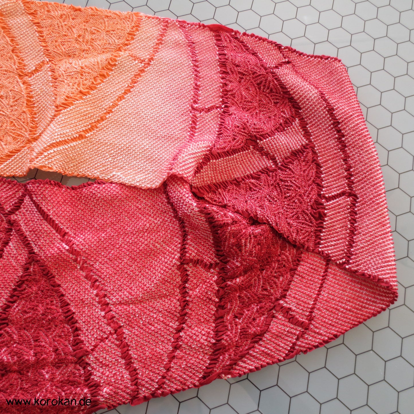 Shibori Sayagata Rinzu Damast Seide Obiage