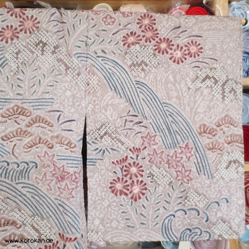 Full Shibori Wasserfall Seidendamast Haori Kimono Jacke