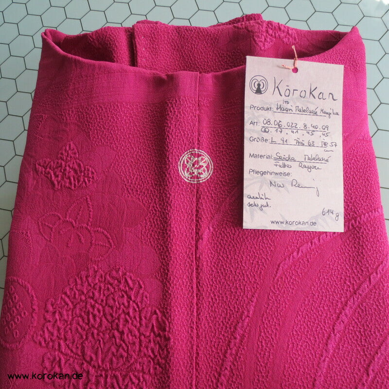 pinkfarbige Seiden Matelassé Mangiku Haori
