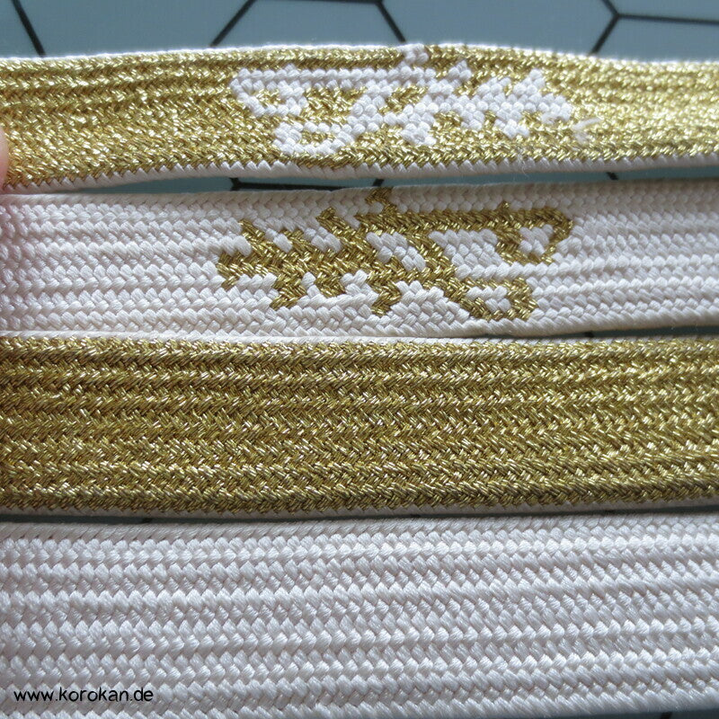 gold weiß, Kanji Obijime, Seide / Lurex, Hochzeit