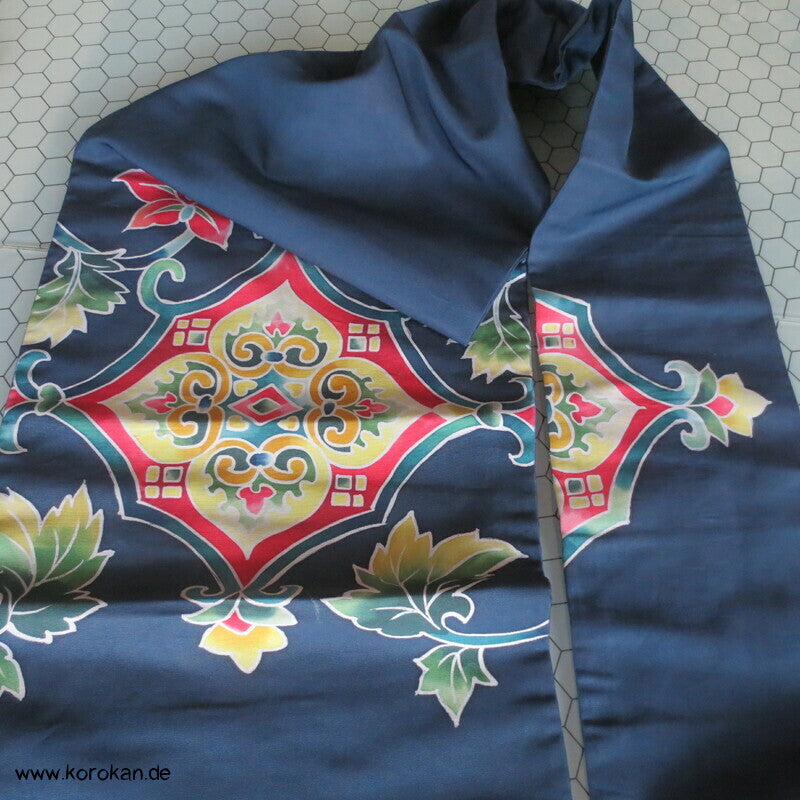 ornamental bemalte Ripsseide Nagoya Obi Kimonogürtel