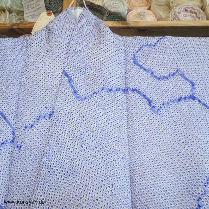 Komon Kimono Full Shibori Seiden Wolken