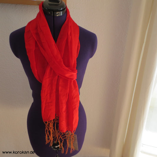 japanisches Shigoki - Kimono Bindeband - Seidentuch mit Fransen, eingewebtes Muster