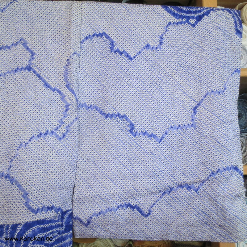 Komon Kimono Full Shibori Seiden Wolken