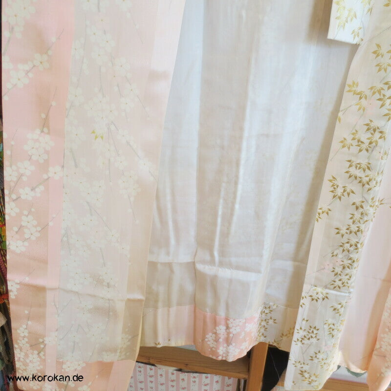 Sakura Seide mit Golddruck Juban Unterkimono