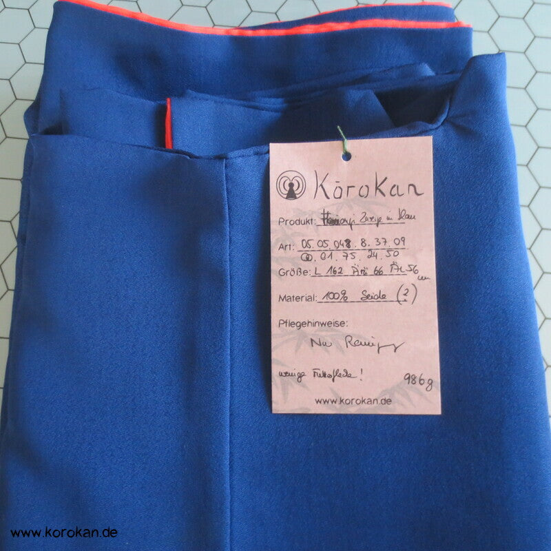 wilde Zweige in blau Tsukesage / Homongi Seidencrepe Japan Kimono