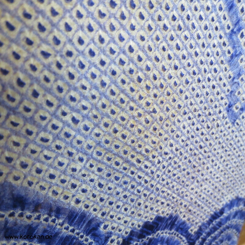 Komon Kimono Full Shibori Seiden Wolken