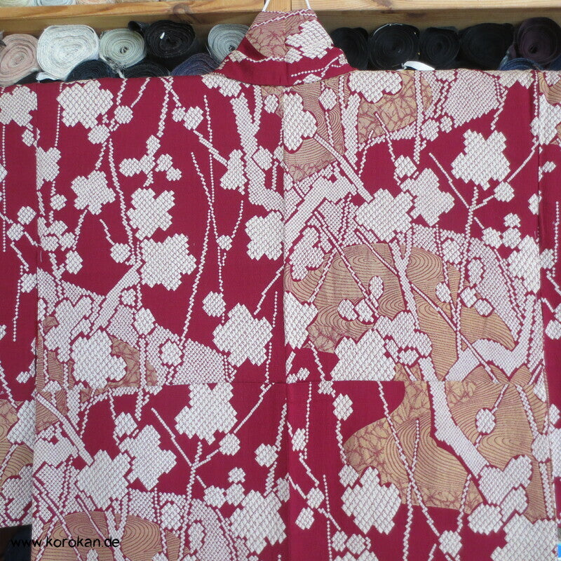 gewebtes Kanoko, Zweige, festlicher Komon Kimono