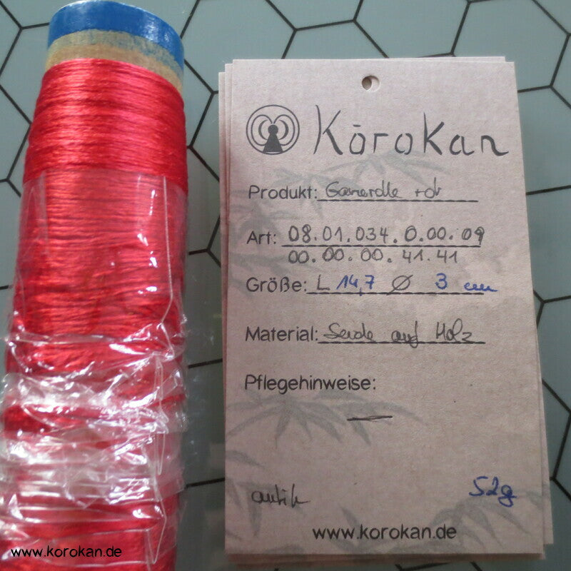 hellrotes Seidengarn Holz Handwebspule aus Japan