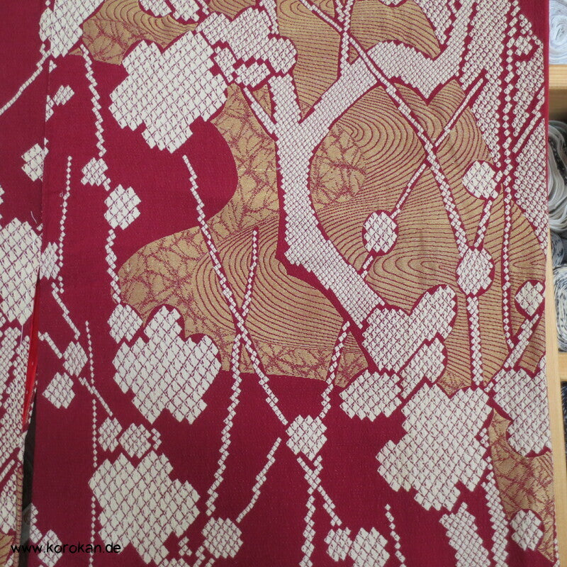 gewebtes Kanoko, Zweige, festlicher Komon Kimono