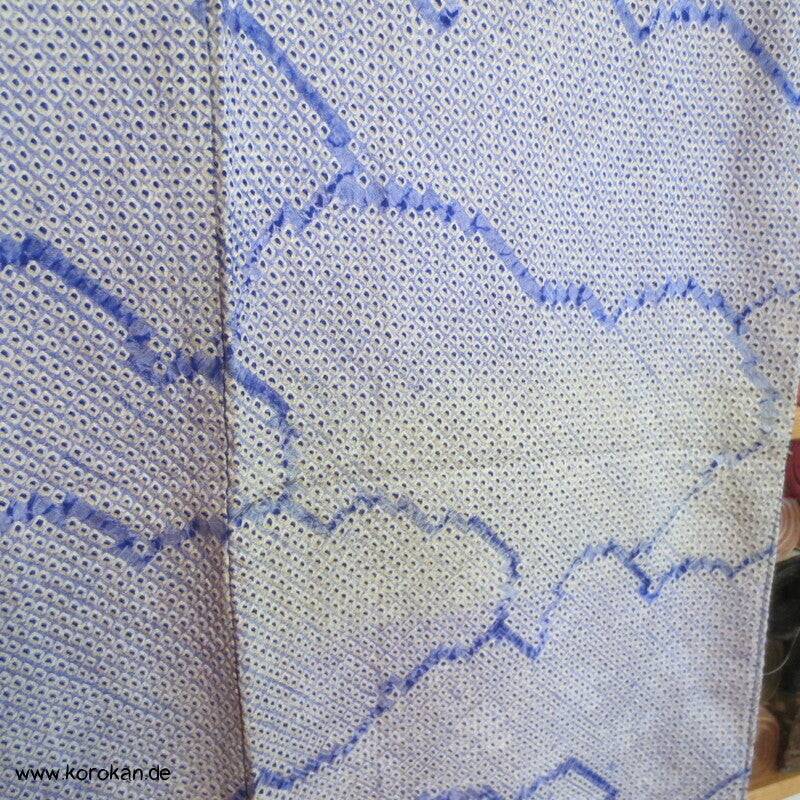Komon Kimono Full Shibori Seiden Wolken