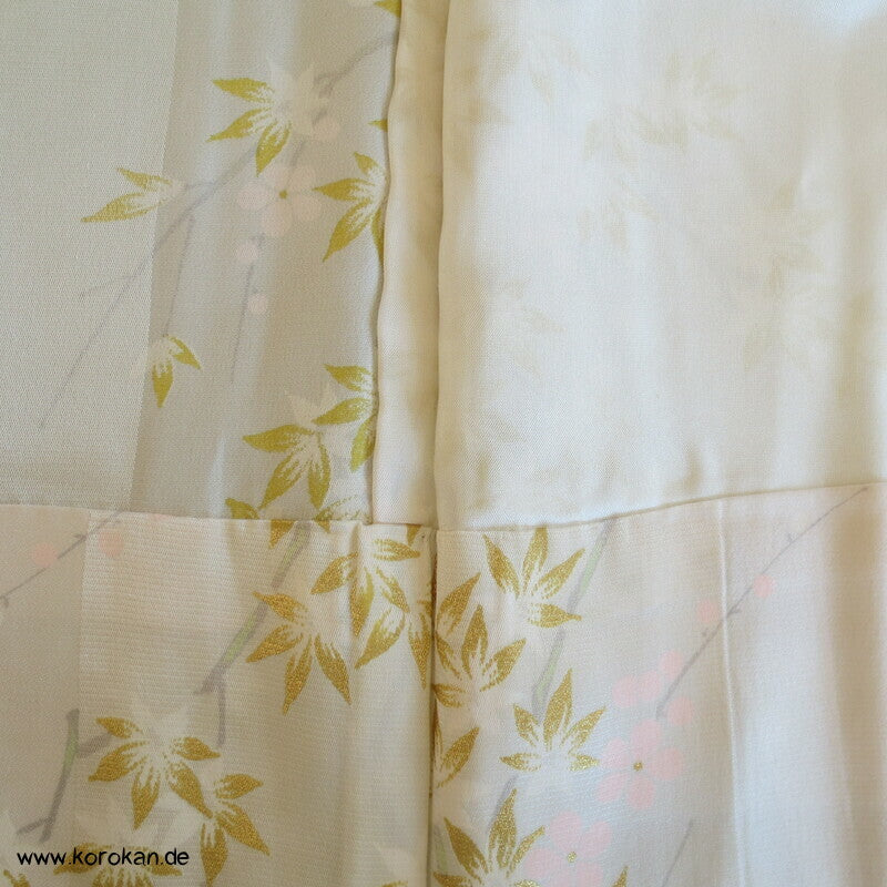 Sakura Seide mit Golddruck Juban Unterkimono