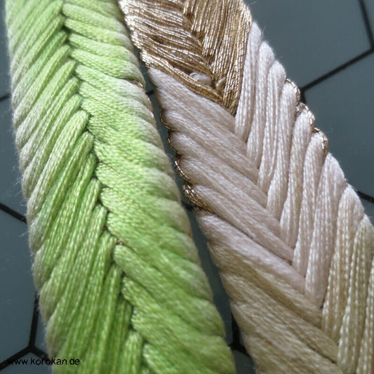 hellgrün arrow feather Obijime, Seide / Lurex