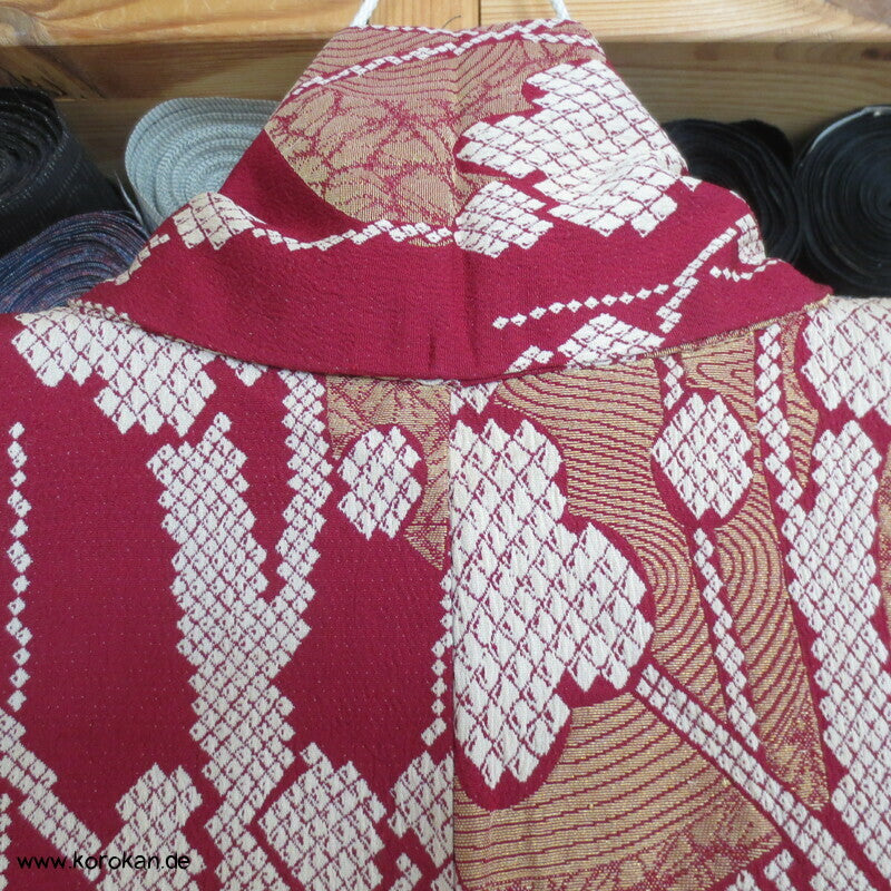 gewebtes Kanoko, Zweige, festlicher Komon Kimono