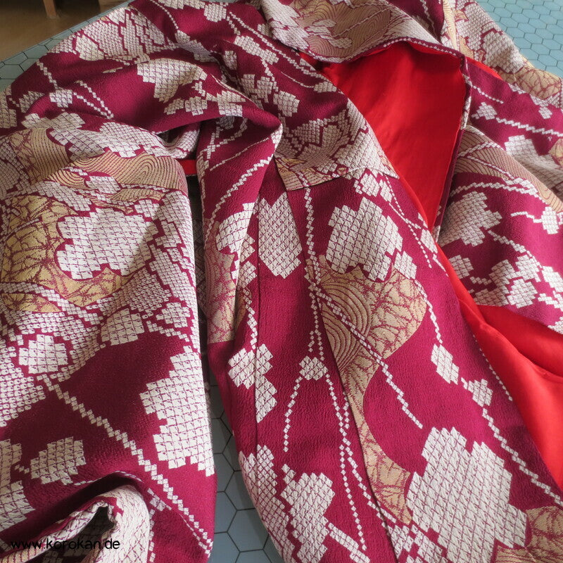 gewebtes Kanoko, Zweige, festlicher Komon Kimono