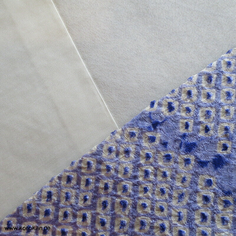 Komon Kimono Full Shibori Seiden Wolken