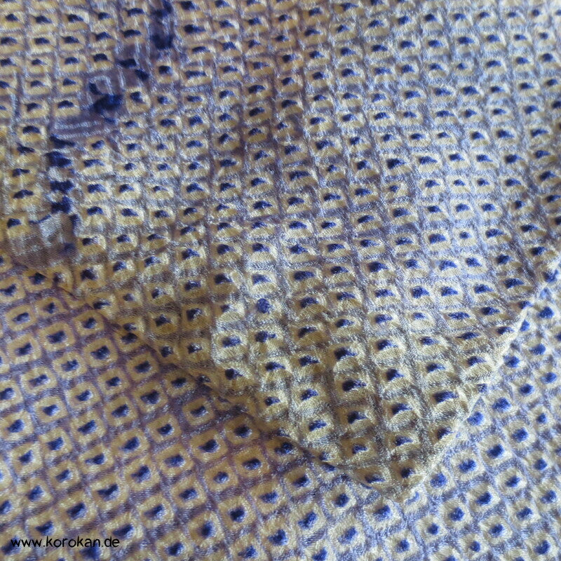 Komon Kimono Full Shibori Seiden Wolken