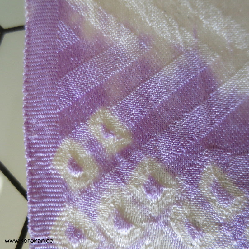 Shibori lila Wolke Seidendamast Kimono Tanmono