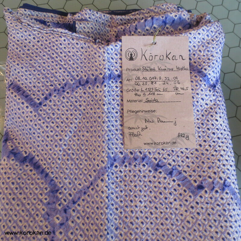 Komon Kimono Full Shibori Seiden Wolken