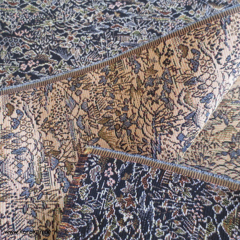Häuser Omeshi Wolle/ Seide Jacquard, handgewebt