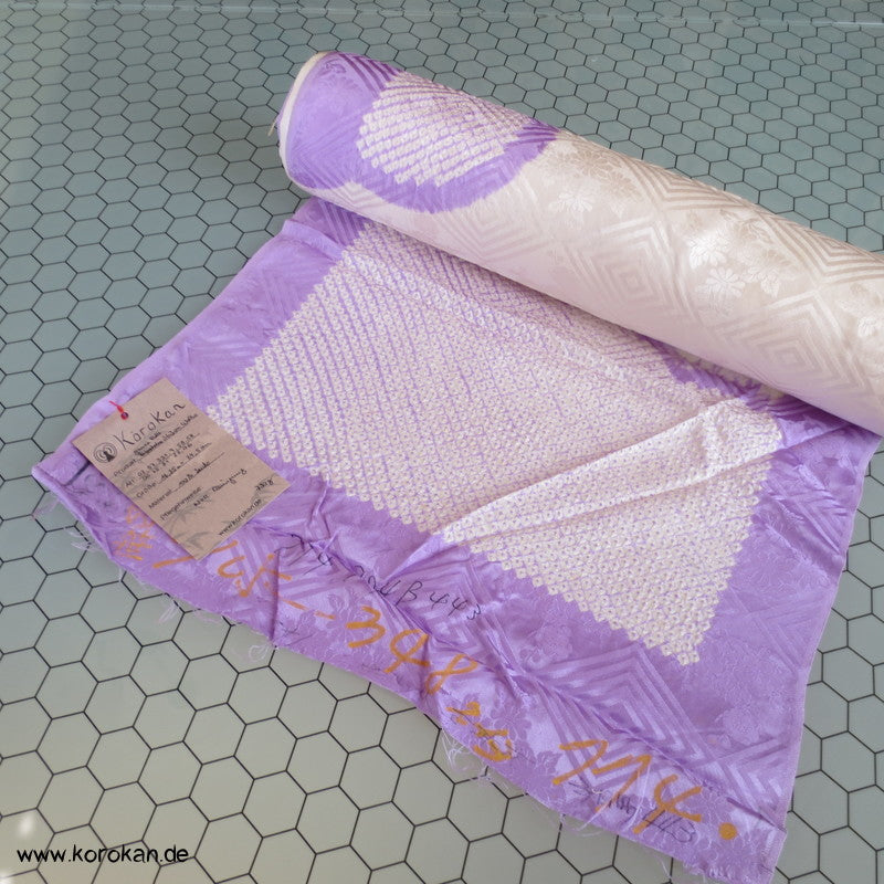 Shibori lila Wolke Seidendamast Kimono Tanmono