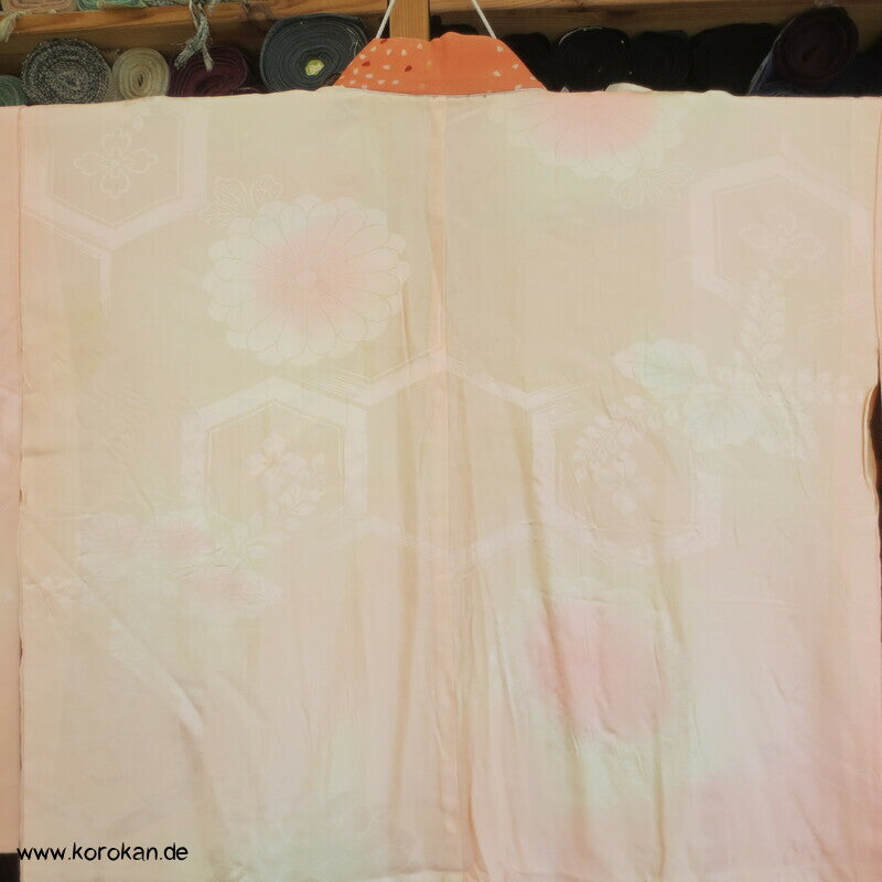 Kikko Seide Juban Unterkimono, apricot Kragen