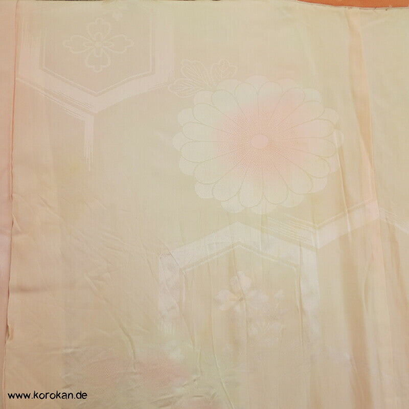 Kikko Seide Juban Unterkimono, apricot Kragen
