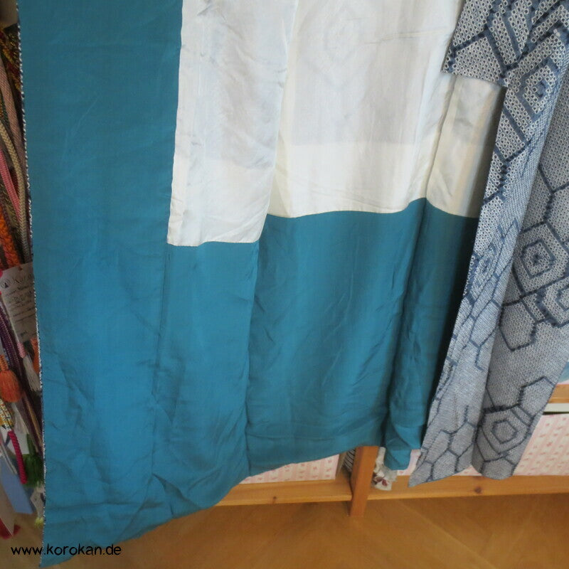 Komon Kimono Full Shibori Seiden Kikko Sechsecke