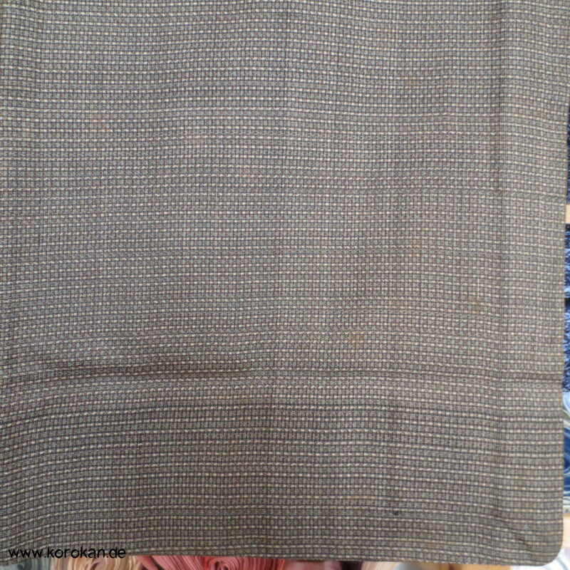 hellbraune Kasuri Tsumugi Seide Haori Kimono Jacke, Reisgarbenfutter