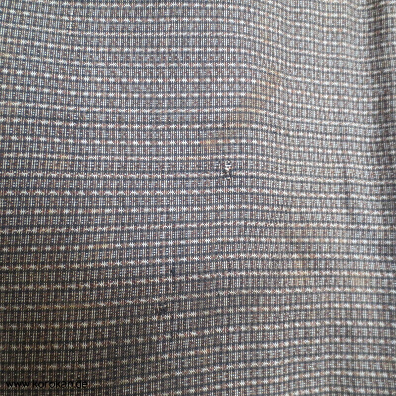 hellbraune Kasuri Tsumugi Seide Haori Kimono Jacke, Reisgarbenfutter