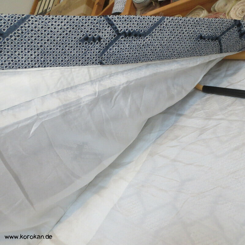 Komon Kimono Full Shibori Seiden Kikko Sechsecke