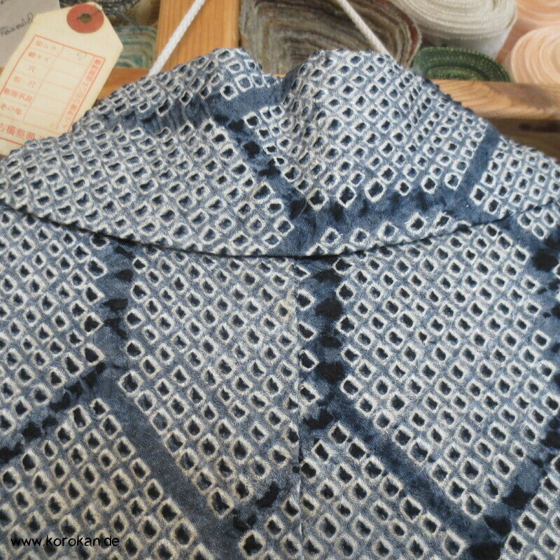 Komon Kimono Full Shibori Seiden Kikko Sechsecke