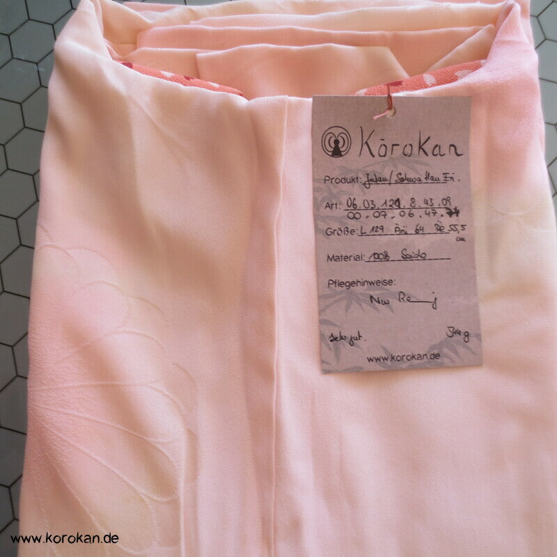 Kikko Seide Juban Unterkimono, apricot Kragen
